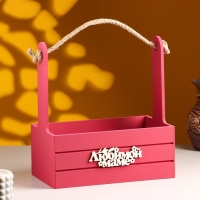 Ящик - кашпо деревянный 25х15х30 "Любимой Маме" Бордо Ящик - кашпо деревянный 25х15х30 "Любимой Маме" Бордо