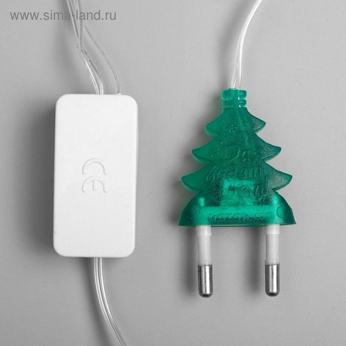 Гирлянда &laquo;Нить&raquo; 5 м с насадками &laquo;Цветочки&raquo;, IP20, прозрачная нить, 20 LED, свечение мульти (RG/RB), мигание, 220 В