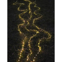 Гирлянда &laquo;Нить&raquo; 20 м роса, IP44, серебристая нить, 200 LED, свечение тёплое белое, 2 режима, солнечная батарея