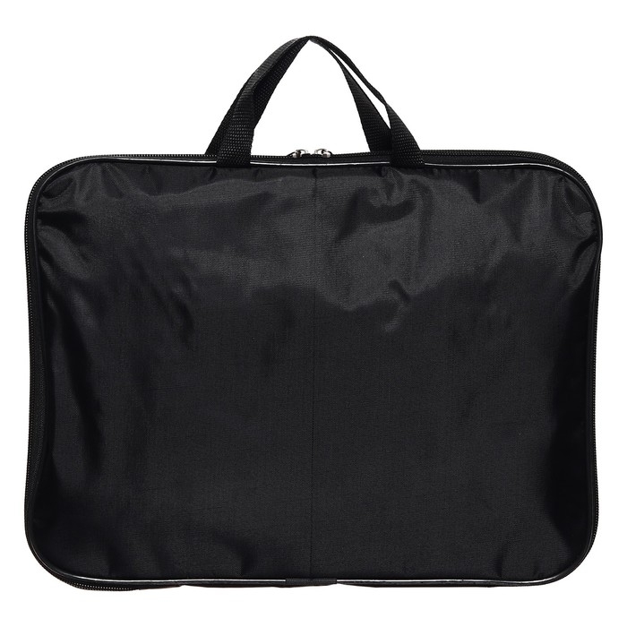 Папка с ручками текстильная А4, 350 х 270 х 20 мм, Calligrata "Офис", нейлон 600D, двуцветный кант, чёрная