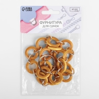 Цепочка для сумки, с карабинами, деревянная, d = 2,5/3 см, 60 см, цвет коричневый/золотой Цепочка для сумки, с карабинами, деревянная, d = 2,5/3 см, 60 см, цвет коричневый/золотой