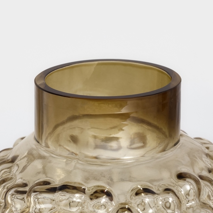 Ваза для цветов &laquo;Мальва&raquo; из темного прозрачного стекла 20 х 18 х 18 см