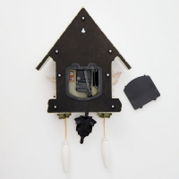 Часы настенные интерьерные большие с кукушкой "Замок с птицами", бесшумные, 63 х 8 х 32 см