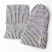 Комплект детский (шапка, снуд) MINAKU р-р 54-56, цвет серый Комплект детский (шапка, снуд) MINAKU р-р 54-56, цвет серый