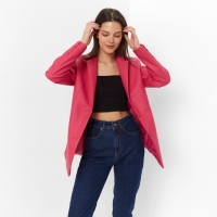 Пиджак женский (экокожа) MINAKU: Eco leather, цвет фуксия, размер 44