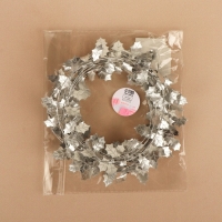 Листья на металлической проволоке, 21 &times; 18 мм, 5 м, цвет серебряный