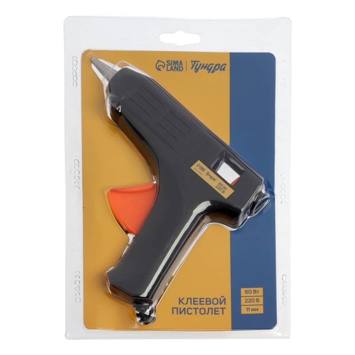 Клеевой пистолет ТУНДРА, 60 Вт, 220 В, 11 мм Клеевой пистолет ТУНДРА, 60 Вт, 220 В, 11 мм