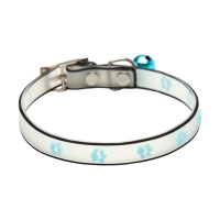 Ошейник "Лапки", 28 х 1 см, ОШ 18-24 см, прозрачный/чёрный Ошейник "Лапки", 28 х 1 см, ОШ 18-24 см, прозрачный/чёрный