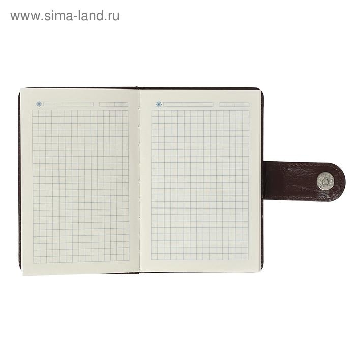 Ежедневник недатированный А6, 100 листов в клетку, с хлястиком, обложка ПВХ, МИКС