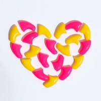 Когти накладные "Дуэт-Антицарапки" (20 шт),  размер S, жёлтые-розовые