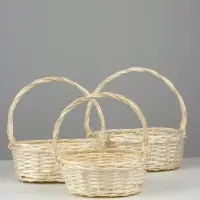 Набор корзин  (ива): 36x28xH13xHH36; 31x23xH12xHH31; 25x18xH10xHH26, 3 шт. Выбеленный