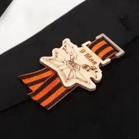 Значок деревянный &laquo;9 Мая!&raquo;, с георгиевской лентой