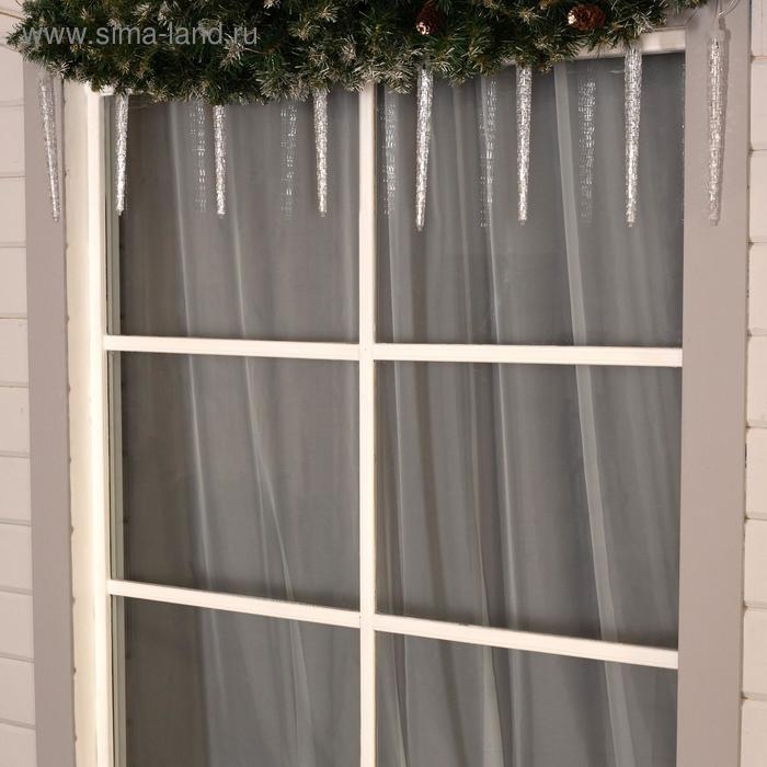 Гирлянда &laquo;Сосульки рифленые&raquo; 2.5 &times; 0.3 м, IP65, прозрачная нить, 192 LED, свечение фиолетовое с эффектом стекания, 12 В