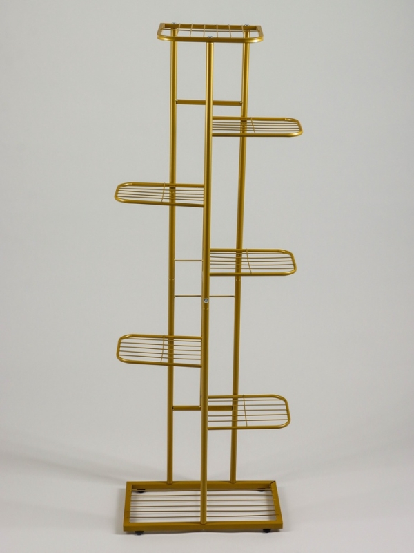 Подставка для цветов Greengo, 7 полок, 43 &times; 22 &times; 126 см, напольная, металл, цвет золотой