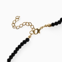 Бусы &laquo;Бисер&raquo; бусина №8, чёрно-белый в золоте, 40 см