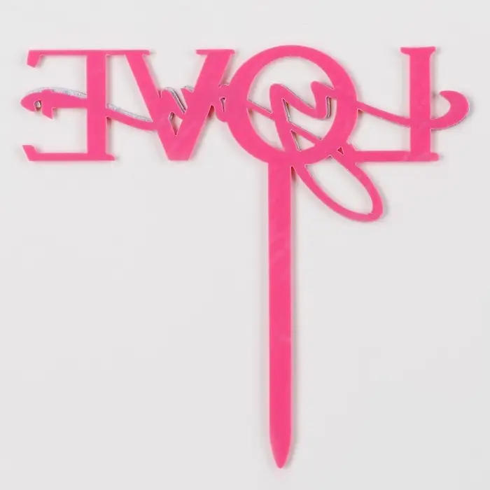 Топпер для торта &laquo;Люблю тебя&raquo;, фуксия