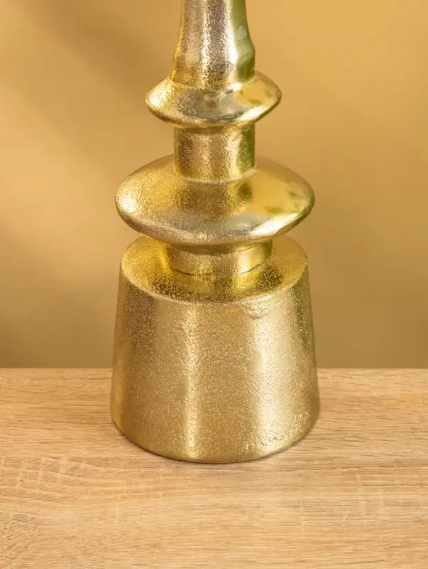 Подсвечник "Карамель" алюминий 37 см, цв. золото