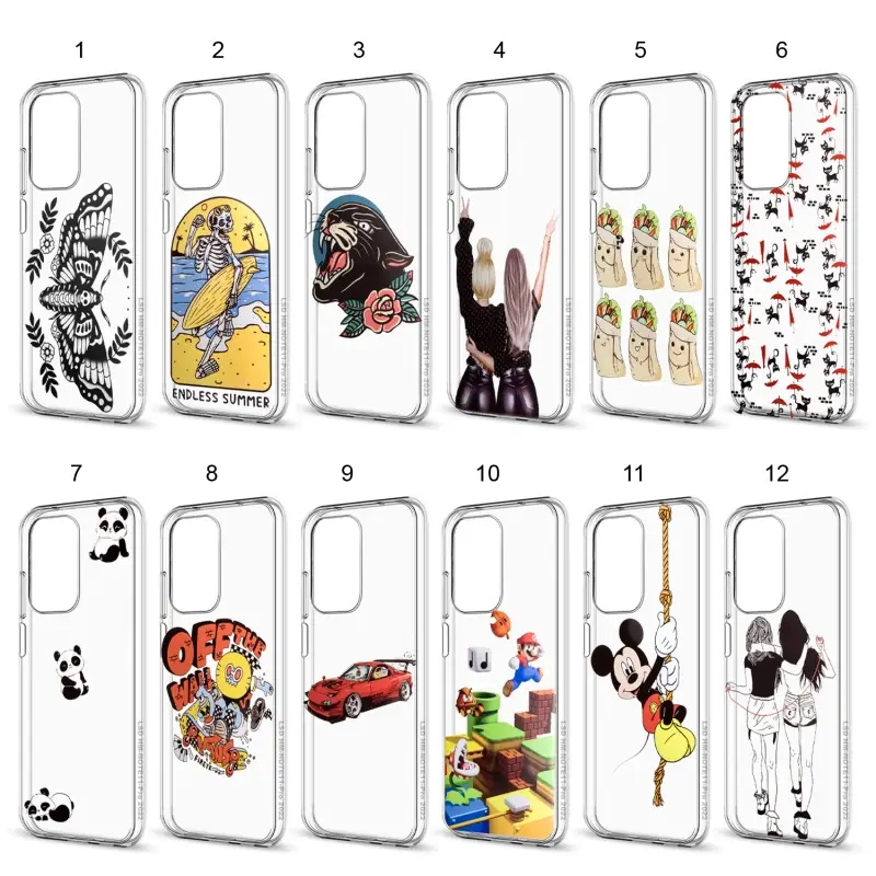 Чехол Xiaomi Poco F3 TPU 1.0mm прозрачный с принтами