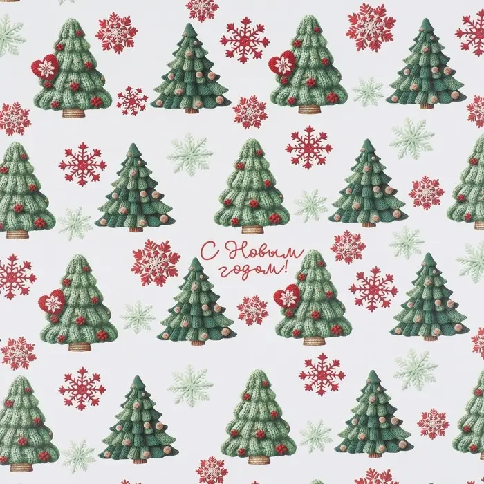 Упаковочная бумага глянцевая двухсторонняя &laquo;Уютный Новый год&raquo;, 70&times;100 см