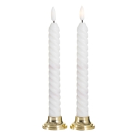 Набор светодиодных свечей, ночники LED RISALUX &laquo;Спираль&raquo;, 2 шт., от батареек 2&times;ААА, 4.5&times;4.5&times;22 см