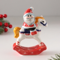 Качалка фарфоровая "Дед Мороз на единороге", 11 см Качалка фарфоровая "Дед Мороз на единороге", 11 см