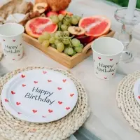 Тарелка одноразовая бумажная Happy Birthday, 18 см