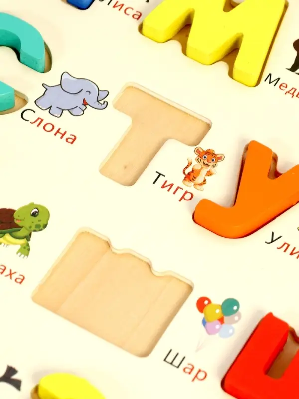 Русский деревянный АЛФАВИТ Развивающий сортер для детей