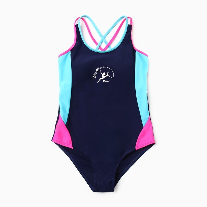 Купальник слитный для девочек, цвет темно-синий, рост 134-140 см Купальник слитный для девочек, цвет темно-синий, рост 134-140 см