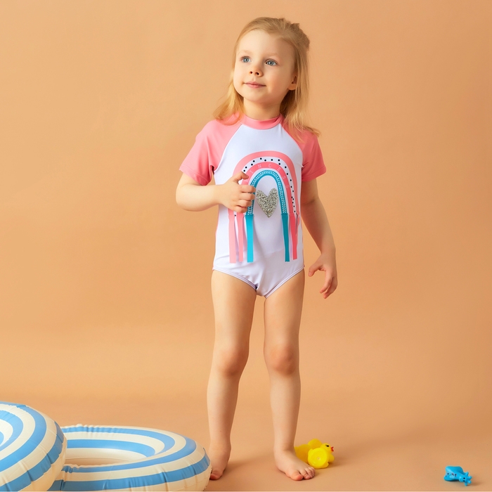 Купальный костюм детский Крошка Я &laquo;Радуга&raquo; рост 86-92 см, розовый