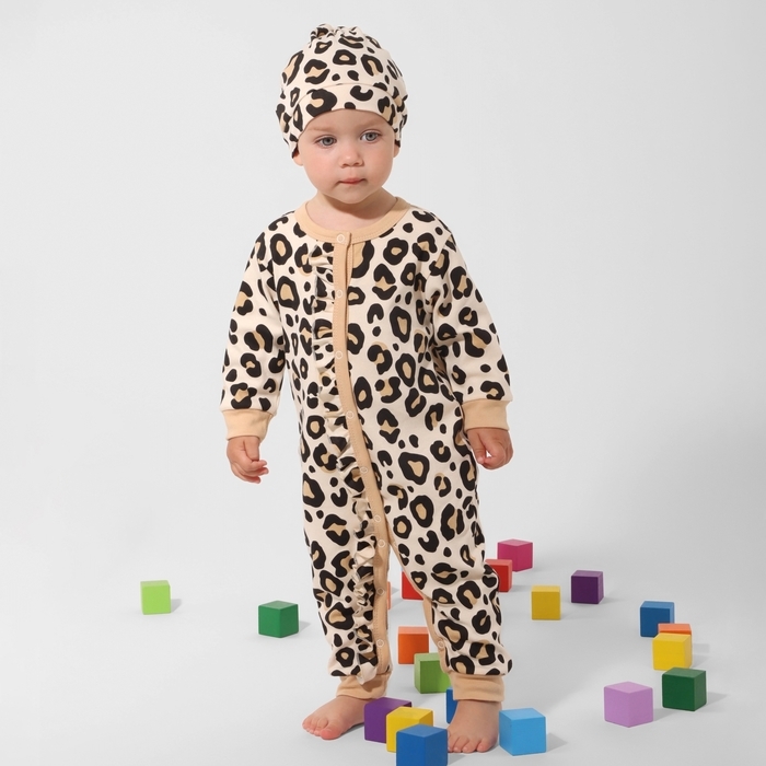 Комбинезон Крошка Я &laquo;Леопард&raquo;, рост 68-74 см