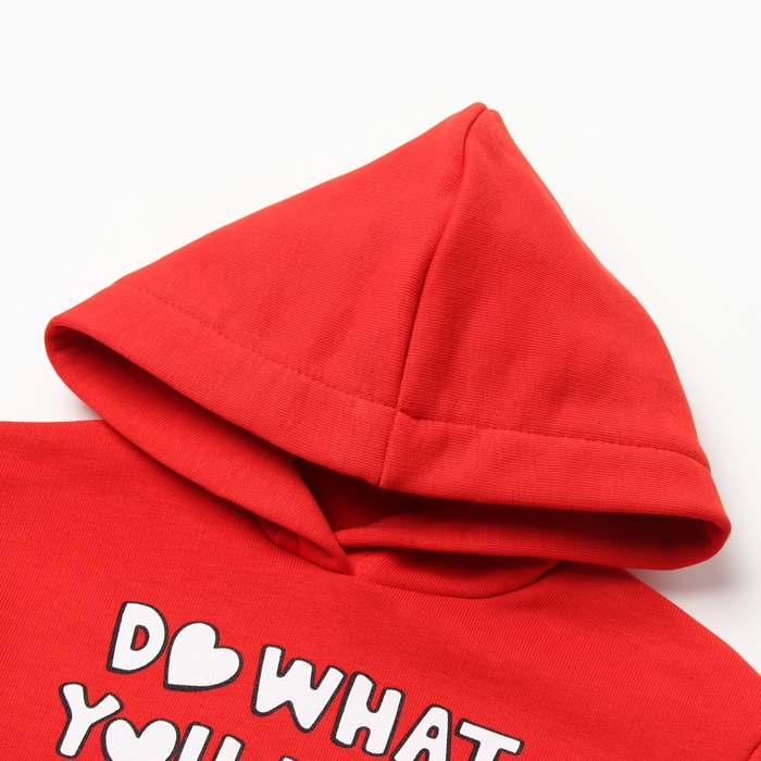 Джемпер с капюшоном Крошка Я Love, рост 62-68 см, красный