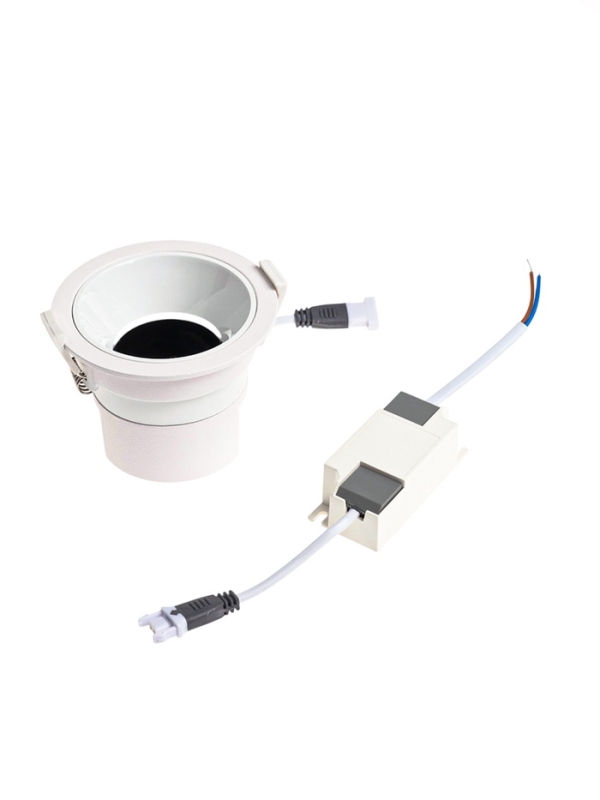 Светильник светодиодный встраиваемый, поворотный, 6Вт, 4000К, с драйвером, D75, белый