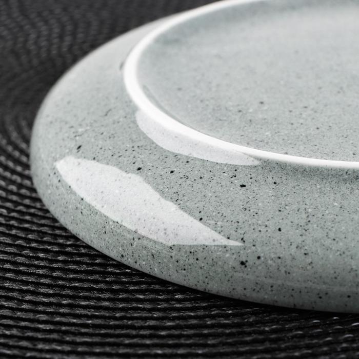 Тарелка керамическая десертная &laquo;Гранит&raquo;, d=21 см, цвет серый