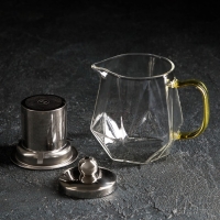 Чайник стеклянный заварочный Magistro &laquo;Льдинка&raquo;, 300 мл, с металлическим ситом