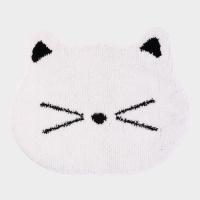 Коврик Доляна White Cat, 50.5&times;61 см, ворс 1.5 см, микрофибра, белый