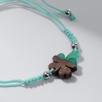 Браслет-оберег &laquo;Клевер&raquo; на нити, цвет зелёно-коричневый