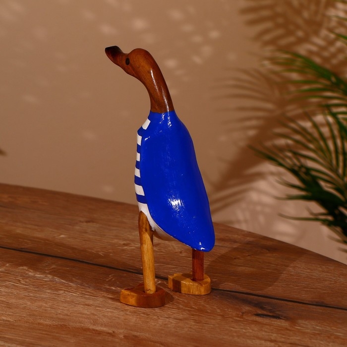 Сувенир "Утка в тельняшке " дерево 25 см