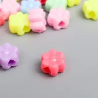 Бусины для творчества пластик "Цветочек. Пастельные тона" набор 36 шт 15 гр 1х1 см