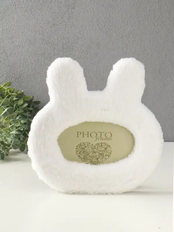 Фоторамка МДФ, иск. мех 11х17,8 см "Белая зайка" 24,5х2х25 см