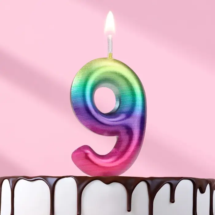 Свеча в торт &laquo;Цифра 9&raquo;, 5.5 см