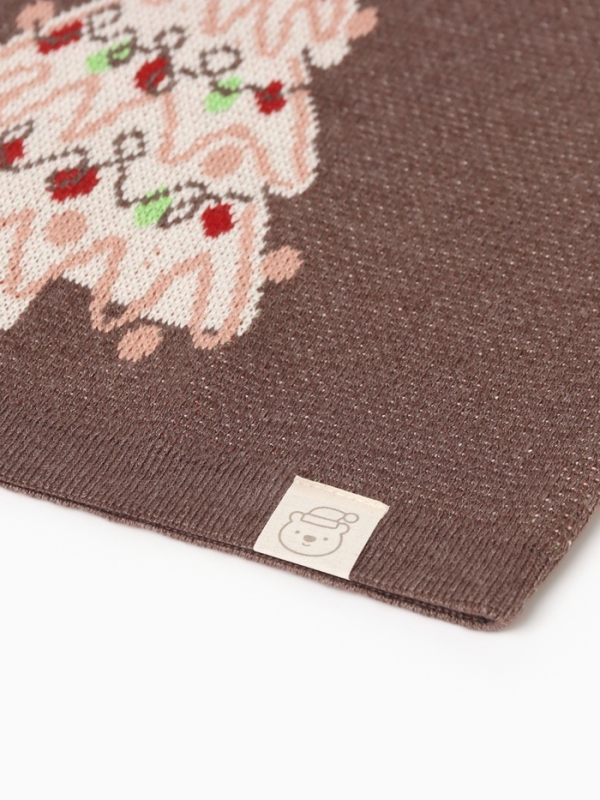 Джемпер вязаный новогодний Крошка Я "Новогодние игрушки" рост 74-80 см, цвет коричневый