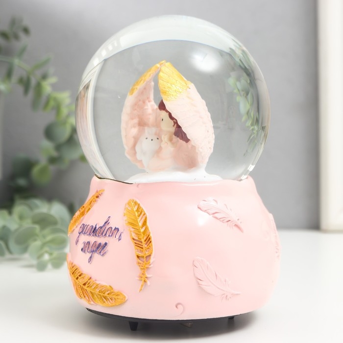 Сувенир полистоун водяной шар музыка "Милый ангел" крутится МИКС 15,5х10,5х10,5 см