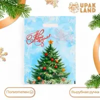 Пакет &laquo;Пышная елка с новым годом Пышная елка&raquo;, полиэтиленовый с вырубной ручкой, 30&times;40 см