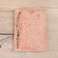 Блокнотик плетеный,48 листов, 14х18х2 см, цв. бежево-красный