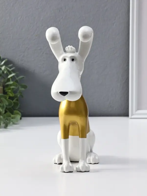 Сувенир полистоун "Пёсик в золотой кофточке" 9х22х26,5 см