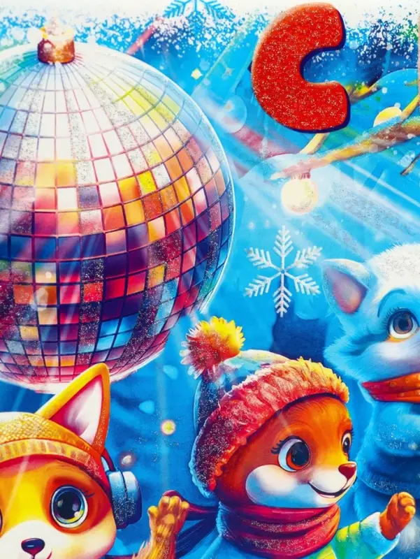 Подарочная новогодняя коробка &laquo;Лесное диско&raquo; , Портфель макси широкий, 37&times;8&times;20.2 см