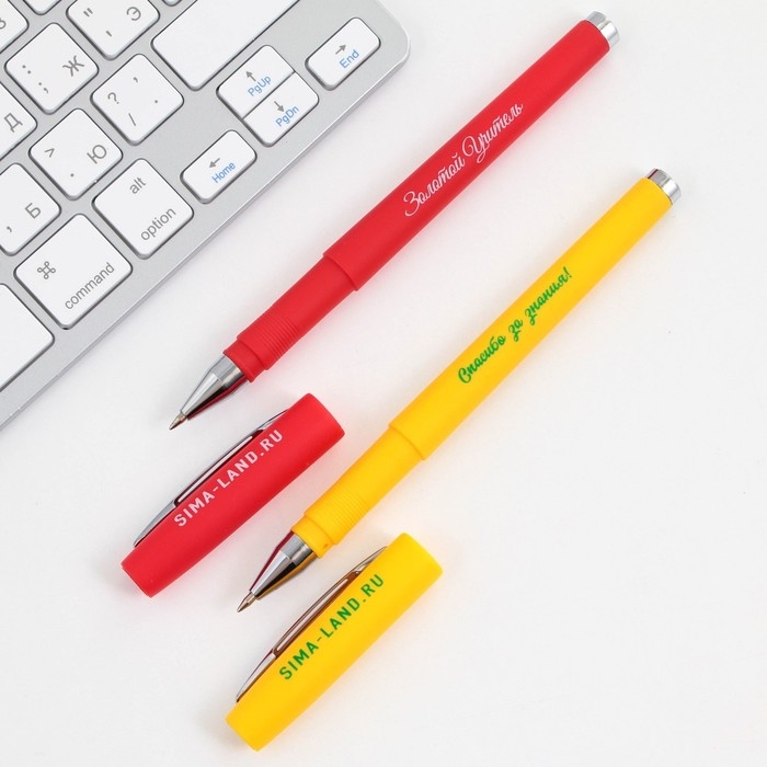 Ручка гелевая &laquo;Самому классному учителю&raquo;, 2 штуки, синяя и красная паста,пишущий узел 0.7