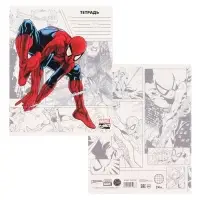 Тетрадь в клетку 24 листа, 5 видов МИКС, обложка мелованный картон, &laquo;Мстители&raquo;