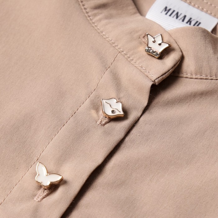 Платье для девочки MINAKU: Cotton collection цвет бежевый, р-р 122 Платье для девочки MINAKU: Cotton collection цвет бежевый, р-р 122