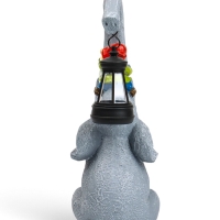 Садовая фигура с подсветкой "Слоник с гномами" 12х10х27см